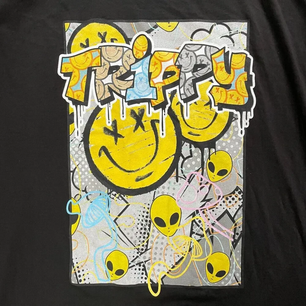 Vibes Bailey Apparel Trippy Graphic T-Shirt Mens 5XL Black Psychedelic Tee Shirt - Picture 2 of 5
